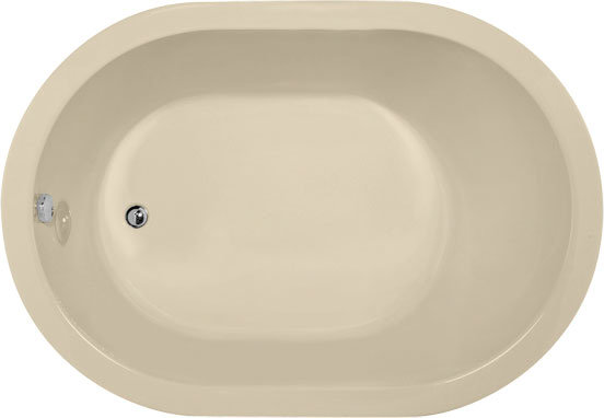 Malia 60'' L Soaking Bathtub, Bone, Polished Chrome