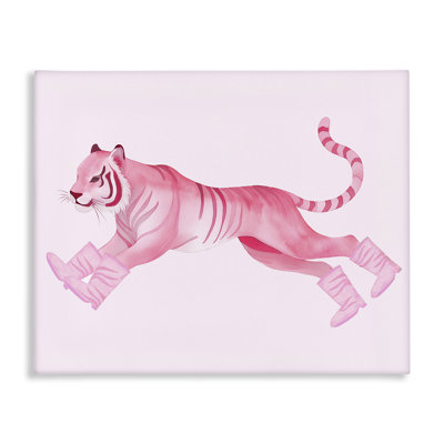 «Run Tiger in bottes», art mural sur toile par Daphne Polselli
