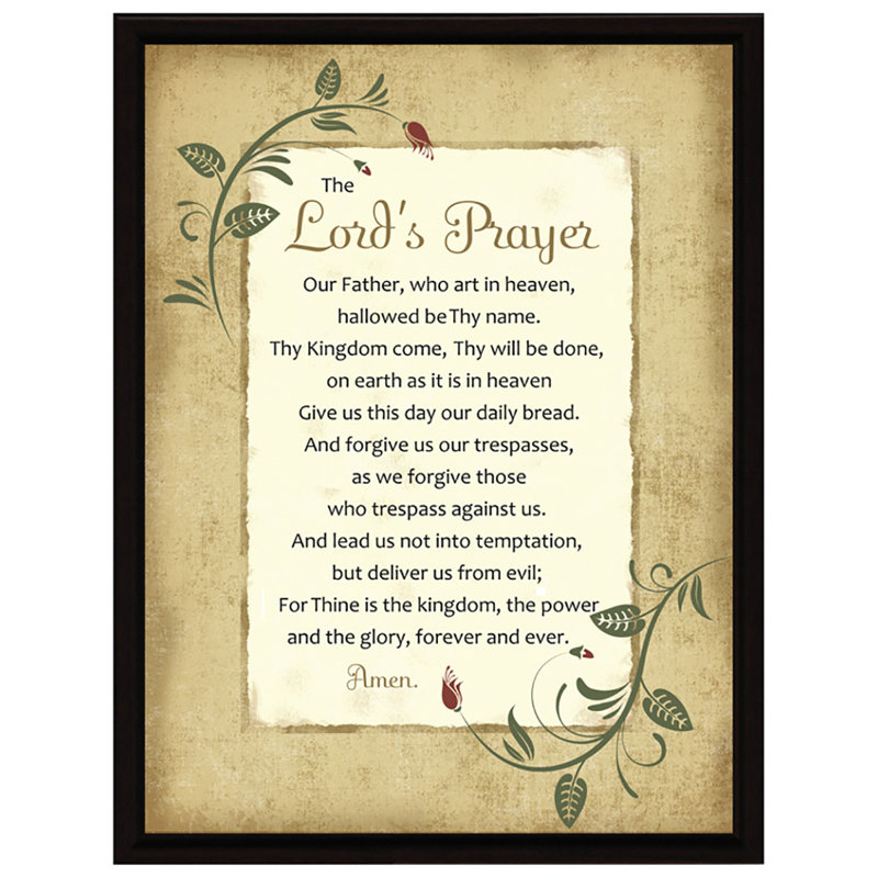 Reproduction d’art textuel sur bois, "Sonderborg Lord’s Prayer"