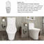 Toilette allongée 1 pièce à double chasse 1,1 / 1,6 GPP avec siège blanc incluse
