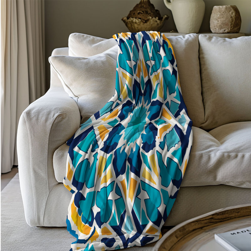 Moroccan Inspirations - Couverture sherpa de qualité supérieure 1 pièce, Grand lit
