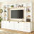 102" Wide Farmhouse Entertainment Center with Bookshelves,4-Piece Wall Unit for 75" TVs, High-End Wood Texture Media Console with 6 Drawers-903521716