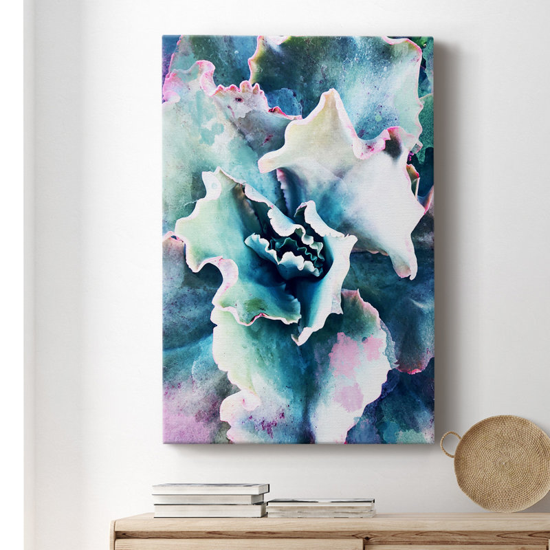 Pastel Succulent Beauty I - Wrapped Canvas Print, 60" H x 40" W x 1.5" D