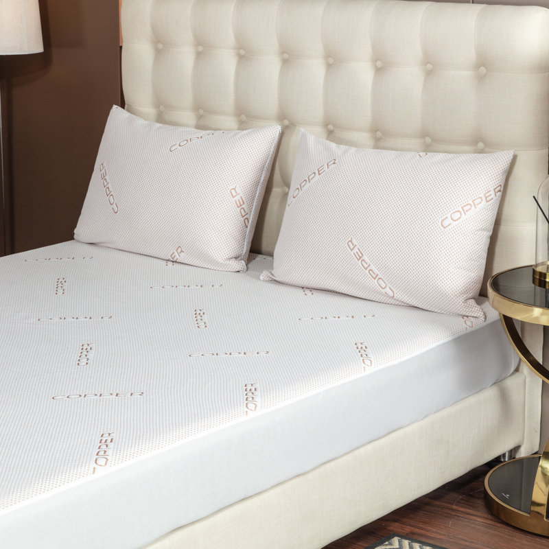 Bibb Home 2 Pack Copper Infused Waterproof Pillow Protectors, King