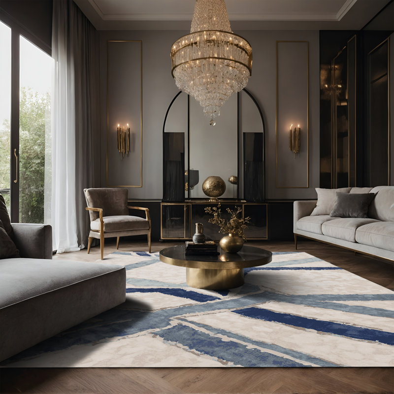 Tapis beige soyeux et moelleux, Tapis de couloir 2 pi x 5 pi