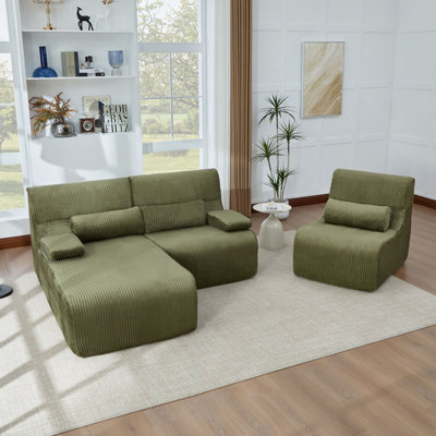 Canapé modulaire moderne de 98 po sans canapé en forme de L Canapé