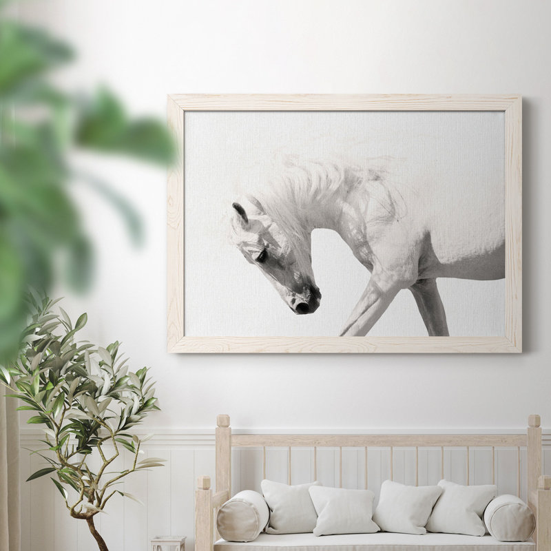 Neutral Stallion - Reproduction d'art graphique sur toile encadrée, H 31,5 po x l 23,5 po x P 1,5 po, Blanc