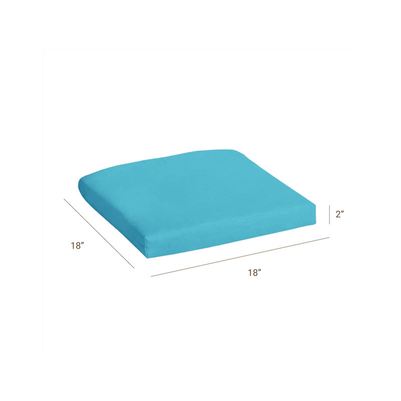 Coussin de siège d'extérieur, Bleu clair, 18 po x 18 po