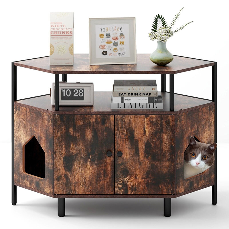 Adriah Litter Box Enclosure, Brown