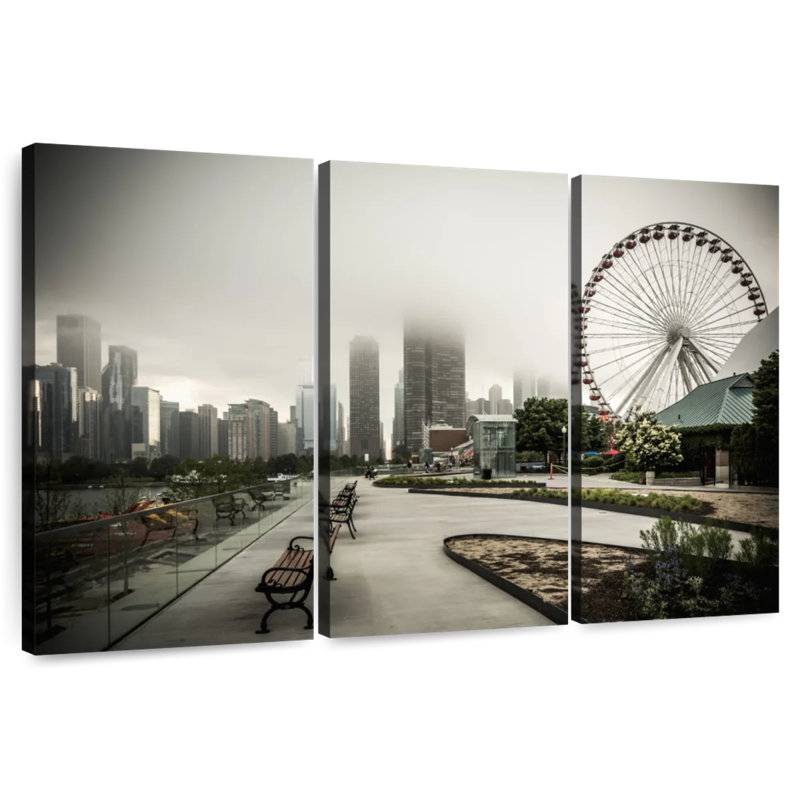 Sebbie Foggy Navy Pier, 20" H x 33" W