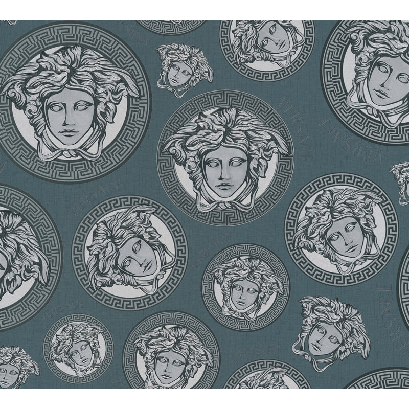 Versace Midnight Sky Monarch Unpasted Vinyl Wallpaper, Navy