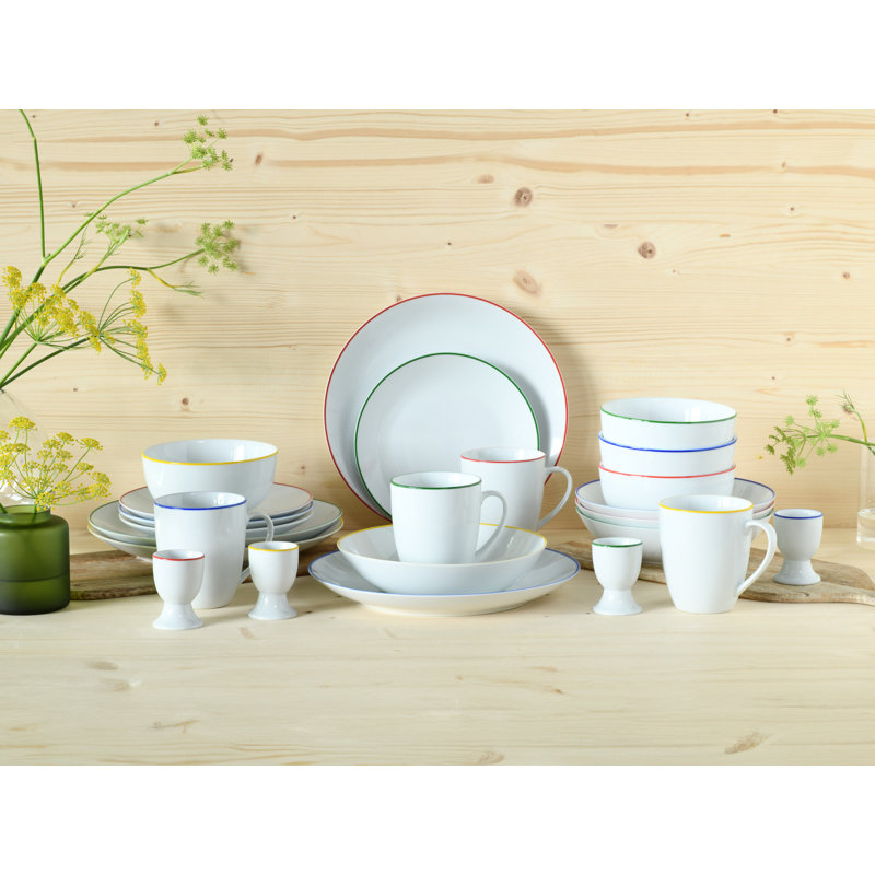 Luna Color Line Piece Porcelain Dinnerware Set - Service for 4