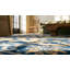 Blue Mid 19th Century Antique Five Clawed Chinese Dragons Square Ningxia Rug