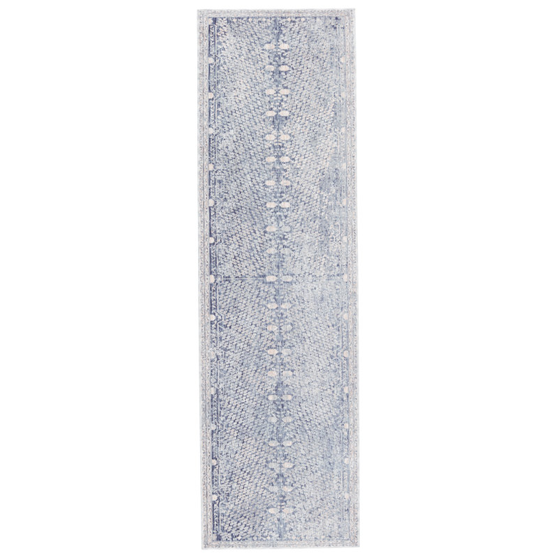 Tapis bleu / gris clair Devoria, Tapis de couloir : 3 pi x 10 pi