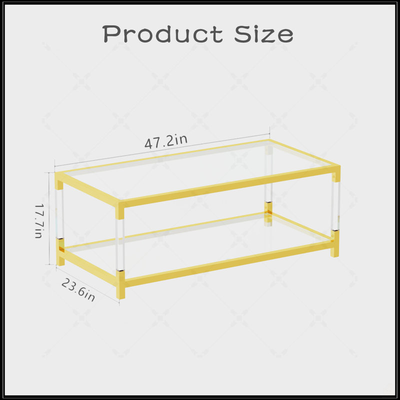 Table basse en métal doré de style moderne minimaliste avec pieds en acrylique Cs-1195
