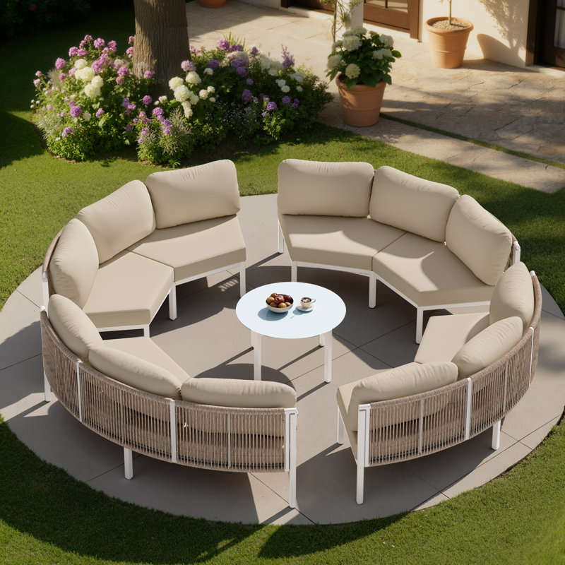  Ensemble de conversation pour canapé pour 8 personnes avec coussins Sunbrella