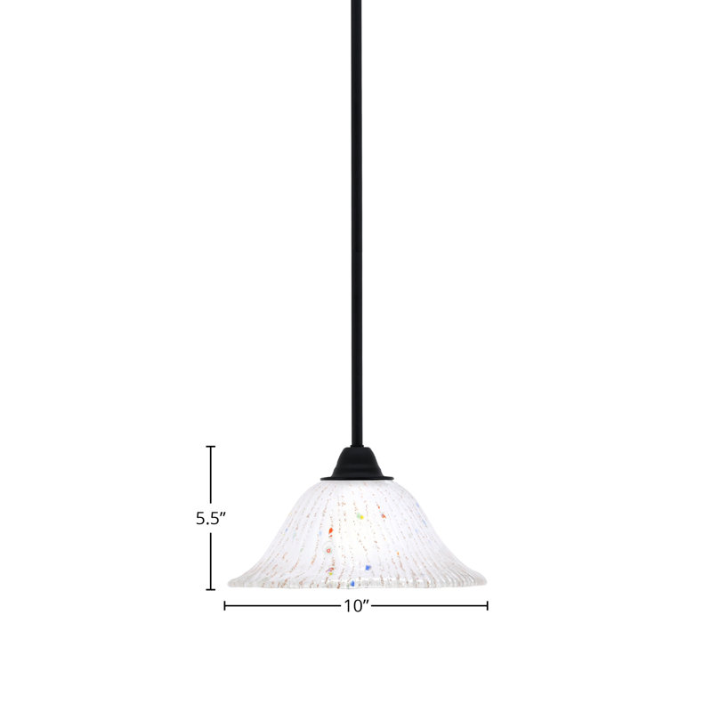 Paramount Matte Black Mini Pendant with Glass Shade