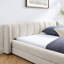 Structure de lit tapissier grand format avec tissu épais, lit plateforme grand format en chenille avec tête de lit et structure solide-764780171