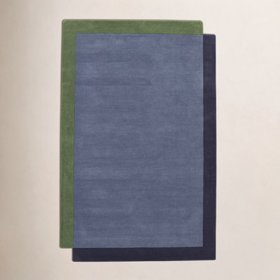Tallulah Solid Blue Hand-Tufted Wool Rug