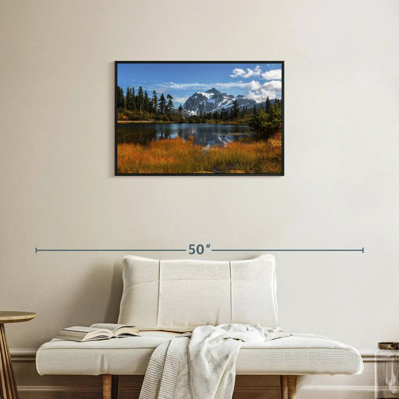 Reflet du mont Shuksan, Cadre flottant noir, 31 po x 21 po