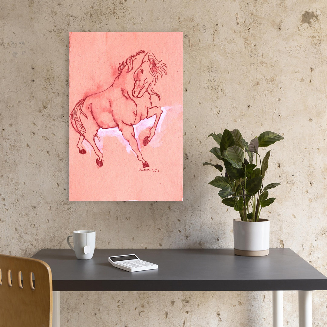 Majestic Red Stallion Contemporary Horse Wall Art Print