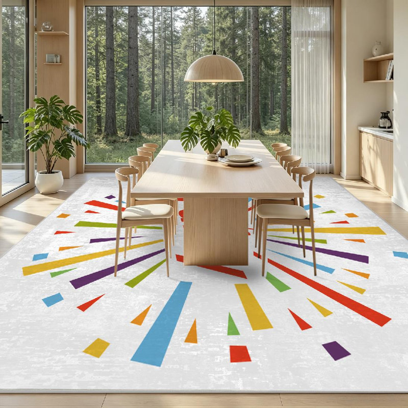 Tapis d'intérieur transparent lavable à la machine, Rectangle 71 po x 98 po