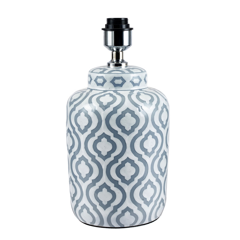 Ophir Ceramic Lamp Base Lamp, Grey/White