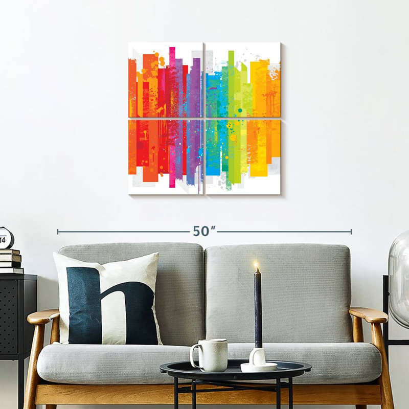 Kirara Grunge Abstract Rainbow, 26" H x 26" W