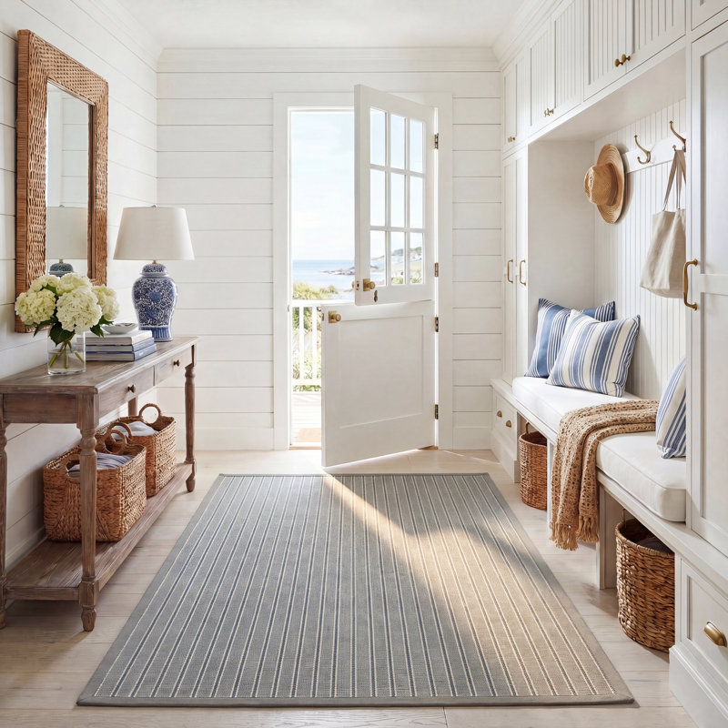 Tapis rayé en fibre de sisal naturel Lorentz, Rectangle 4 pi x 6 pi