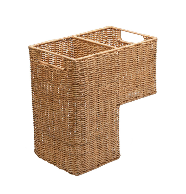 Panier d'escalier en osier, Marron clair