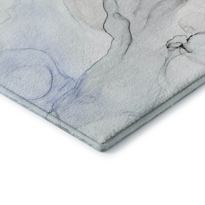 Premium Machine Washable Cerrito AMF515 Blue Rug, Rectangle 10' x 14'