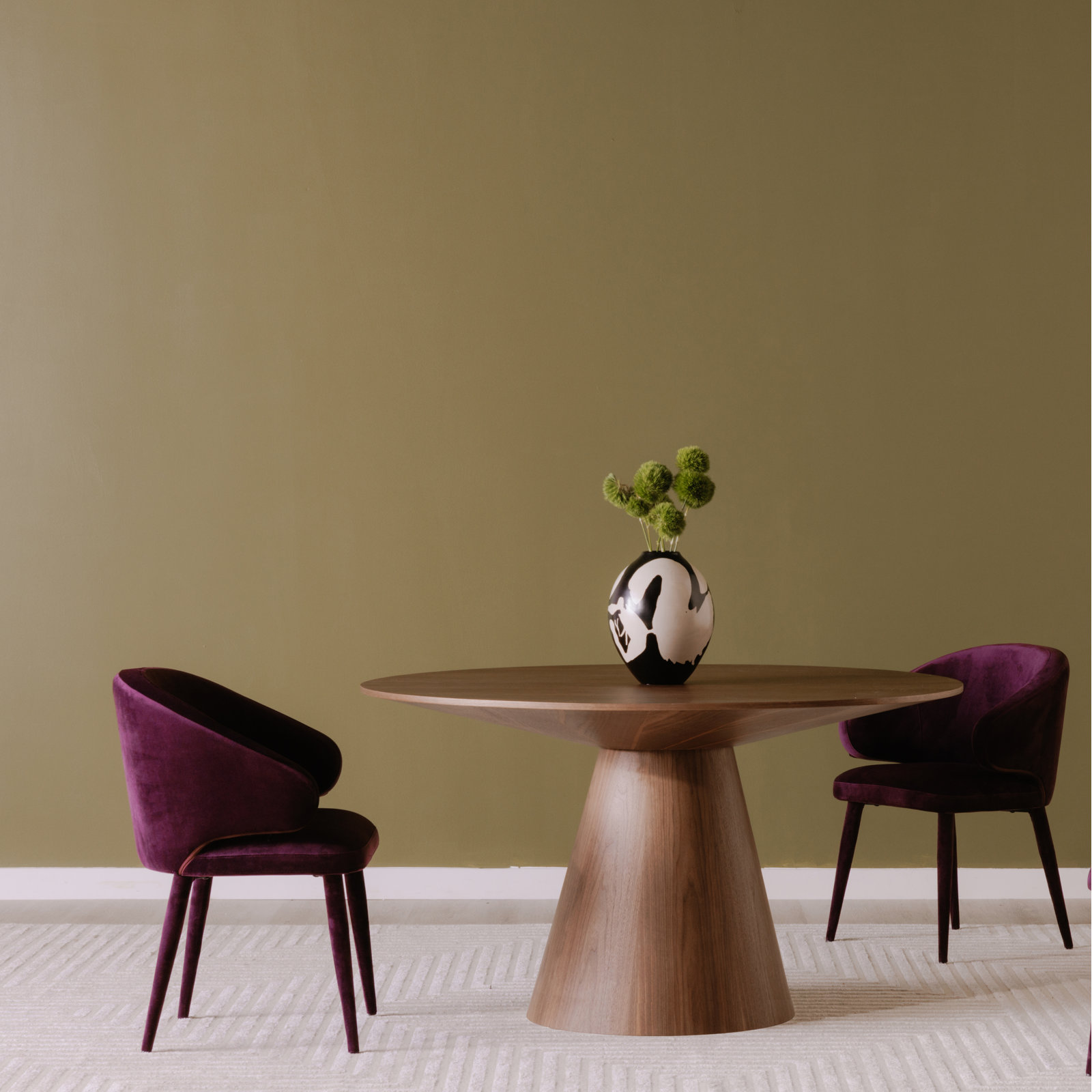 Royale Round Pedestal Dining Table , Walnut, 29.5" H x 54" W x 54" L