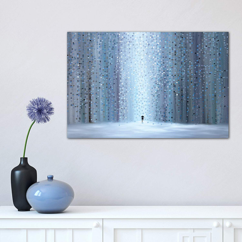 Rainy Stroll by Ekaterina Ermilkina - Wrapped Canvas Painting, 30.48 cm H x 45.72 cm W