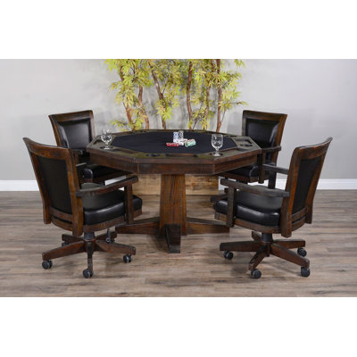Henry Decor 53" 8 - Player Reversible Poker Table With Chairs