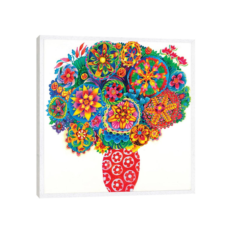 Cause For Celebration by Imogen Skelley - Painting on Canvas, 66.04cm H x 66.04cm W x 3.81cm D, White Framed