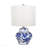 D12x19.3" Blue And White Ceramic Vase Lamp