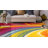 Akieba Abstract Tufted Blue/Orange/Pink Non-Slip Rubberback Area Rug-1829895118