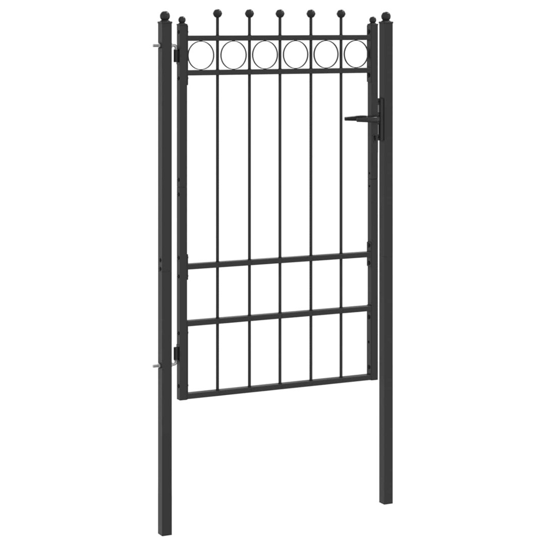 Vidaxl Fence Gate HORST Black Metal Modern Outdoor Barrier Security Entry
