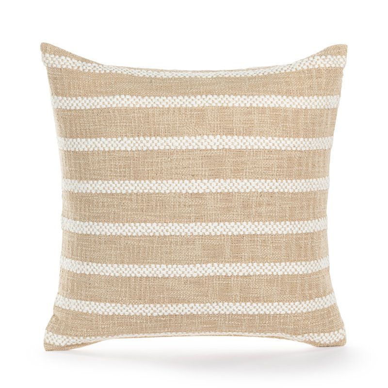 Beige Texture Stripe Pillow 18"