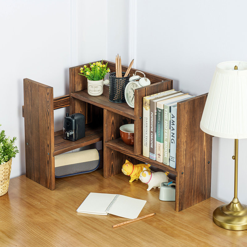 Wood Adjustable Office Desk Organiser Set
