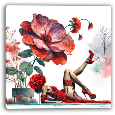 Art mural sur toile Scarlet Bloom Elegance