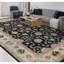 Tapis noir et ivoire de haute qualité noué à la main