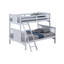 Lit superposé simple au-dessus de double de style moderne transitionnel avec échelle et finition blanche-956386119