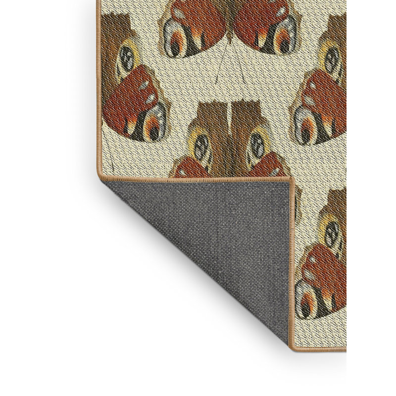 Tapis mehroon/beige à motifs légers, Rectangle 5 pi x 7 pi