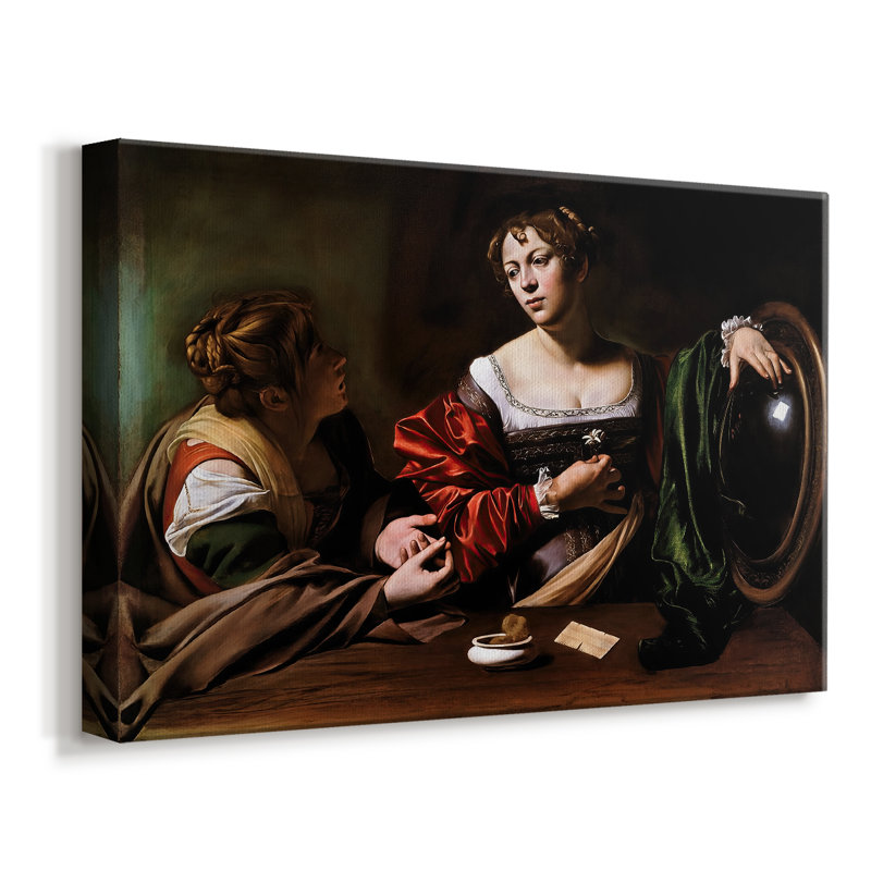 Martha and Mary Magdalene-Caravaggio-Gallery Wrapped Canvas-c. 1598, 12 x 18