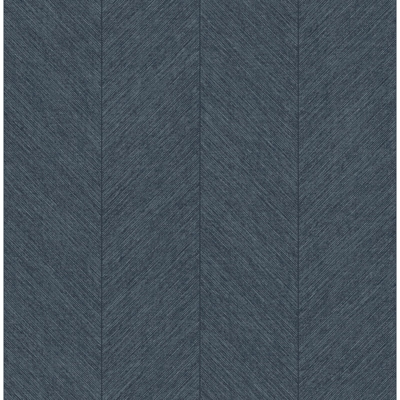 Papier peint à chevrons indigo Kallam, Bleu très foncé
