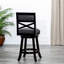 Tabouret pivotant de 24 po à hauteur de comptoir avec siège en tissu de couleur et gris anthracite, siège durable. Tissu. Fabrication en bois massif. Pieds évasés stables. Revêtement confortable-179858957-179858955