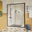 Porte de douche coulissante simple, porte de douche en verre trempé transparent épais de 1/5 po avec poignée en acier inoxydable