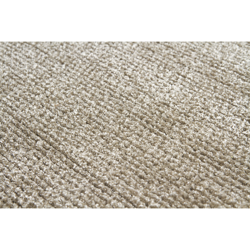 Gilberte Authentic Hand-Woven Handmade Tan Modern Solid Soft Textured Polyester Area Rug, 2' x 3'