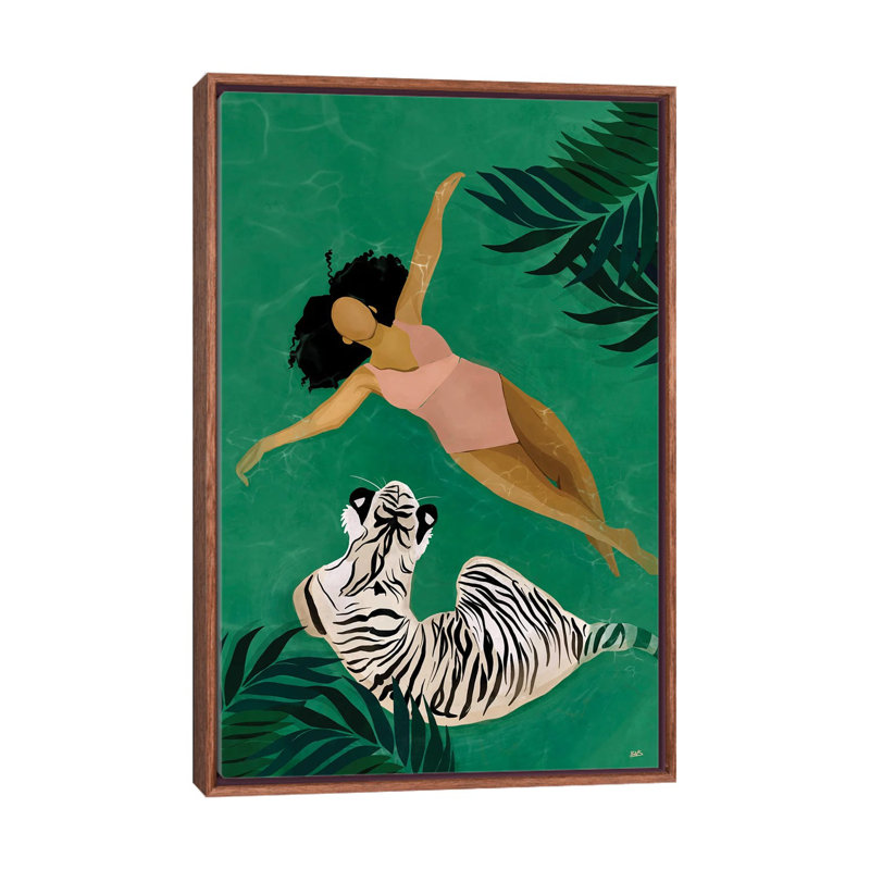 « Drift » par Bria Nicole-impression d’art graphique, H 48 po x l 32 po x P 1,5 po, Toile avec cadre en bois brun classique